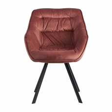 Jídelní židle Gepo, samet, růžová - 2