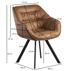 Jídelní židle Gepo, textil, béžová - 3