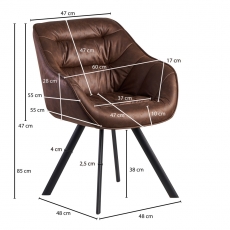Jídelní židle Gepo, textil, hnědá - 3
