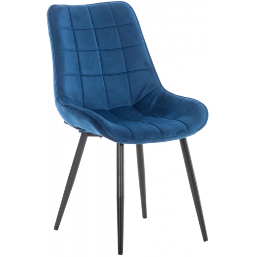Jídelní židle Gigi, samet, modrá - 1