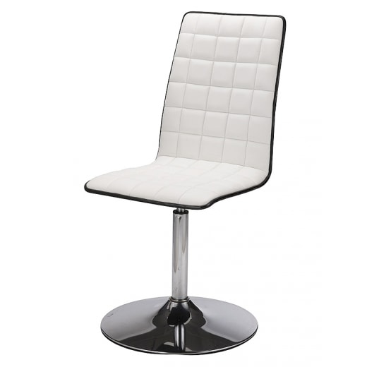 Jídelní židle Ginko, bílá/chrom - 1