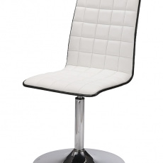 Jídelní židle Ginko, bílá/chrom - 1