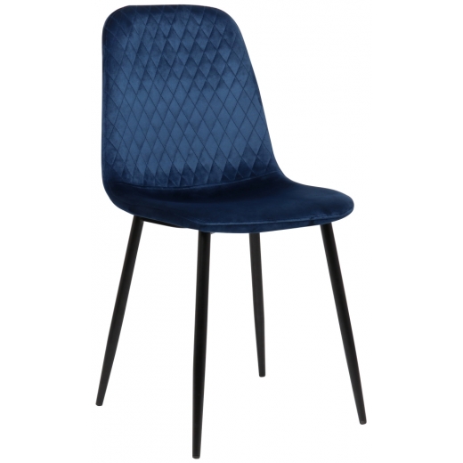 Jídelní židle Giverny, samet, modrá - 1