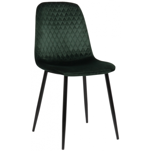Jídelní židle Giverny, samet, zelená - 1