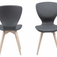 Jídelní židle Gongli (SET 2ks), tkanina, tmavě šedá - 2