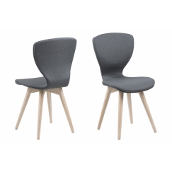 Jídelní židle Gongli (SET 2ks), tkanina, tmavě šedá