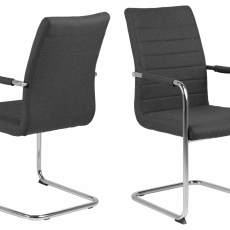 Jídelní židle Gudrun (SET 2ks), tkanina, šedá - 1
