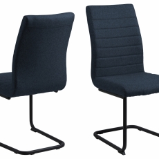 Jídelní židle Gudrun (SET 2ks), tkanina, tmavě modrá/černá - 1
