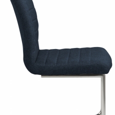 Jídelní židle Gudrun (SET 2ks), tkanina, tmavě modrá/chrom - 2