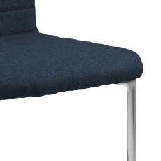 Jídelní židle Gudrun (SET 2ks), tkanina, tmavě modrá/chrom - 4