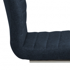 Jídelní židle Gudrun (SET 2ks), tkanina, tmavě modrá/chrom - 8