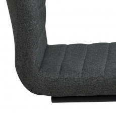 Jídelní židle Gudrun (SET 2ks), tkanina, tmavě šedá/černá - 4