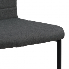 Jídelní židle Gudrun (SET 2ks), tkanina, tmavě šedá/černá - 5