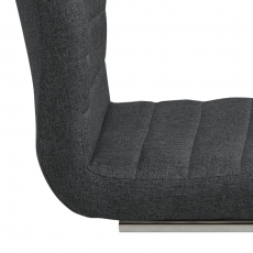 Jídelní židle Gudrun (SET 2ks), tkanina, tmavě šedá/chrom - 2