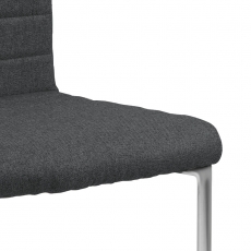 Jídelní židle Gudrun (SET 2ks), tkanina, tmavě šedá/chrom - 6