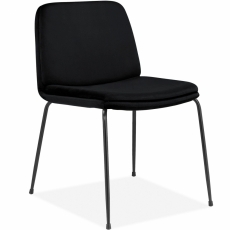 Jídelní židle Hiena (SET 2 ks), samet, černá - 1