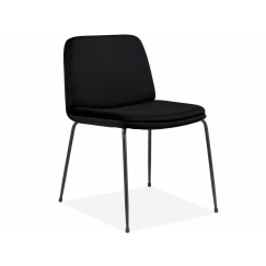 Jídelní židle Hiena (SET 2 ks), samet, černá