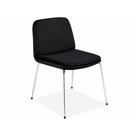 Jídelní židle Hiena (SET 2 ks), syntetická kůže, černá - 1