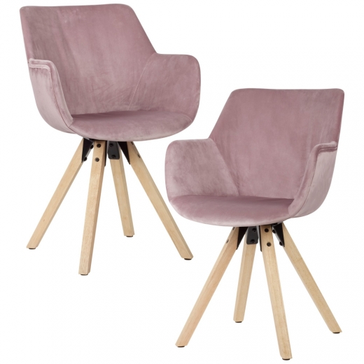 Jídelní židle Hima (SET 2 ks), růžová - 1
