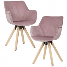 Jídelní židle Hima (SET 2 ks), růžová - 1