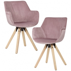 Jídelní židle Hima (SET 2 ks), růžová