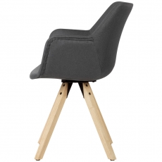 Jídelní židle Hima (SET 2 ks), textil, šedá - 4