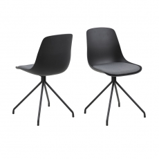 Jídelní židle Ilva, černá/šedá - 1