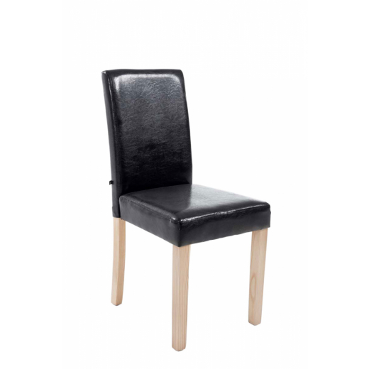 Jídelní židle Ina, syntetická kůže, černá - 1