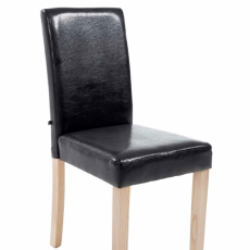 Jídelní židle Ina, syntetická kůže, černá - 1
