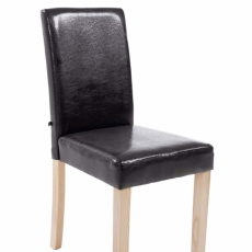 Jídelní židle Ina, syntetická kůže, hnědá - 1