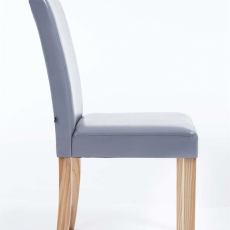 Jídelní židle Ina, syntetická kůže, šedá - 3