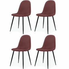 Jídelní židle Ines (SET 4 ks), růžová - 4
