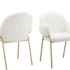 Jidelní židle Iwama Dining (SET 2 ks), textil, bílá - 1