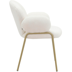 Jidelní židle Iwama Dining (SET 2 ks), textil, bílá - 3