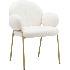 Jidelní židle Iwama Dining (SET 2 ks), textil, bílá - 4