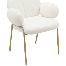 Jidelní židle Iwama Dining (SET 2 ks), textil, bílá - 5