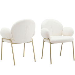 Jidelní židle Iwama Dining (SET 2 ks), textil, bílá
