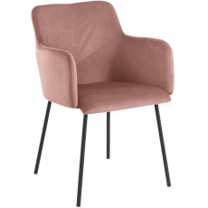 Jídelní židle Jonna (SADA 2 ks), samet, růžová - 4
