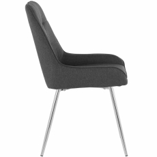Jídelní židle Jussi (SADA 2 ks), tkanina, antracitová - 3