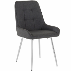 Jídelní židle Jussi (SADA 2 ks), tkanina, antracitová - 4