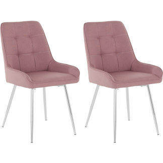 Jídelní židle Jussi (SADA 2 ks), tkanina, růžová