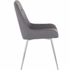 Jídelní židle Jussi (SADA 2 ks), tkanina, šedá - 3