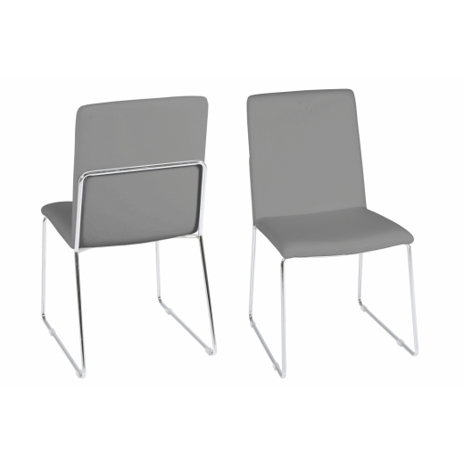 Jídelní židle Kaden (SET 4 ks), chrom / šedá - 1