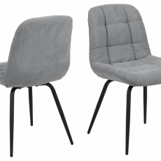 Jídelní židle Katja (SET 2ks), textil, světle šedá - 1