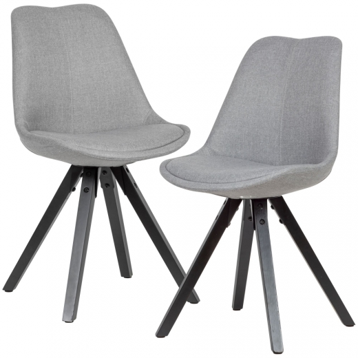 Jídelní židle Kelly (SET 2 ks), textil, šedá - 1