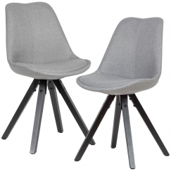 Jídelní židle Kelly (SET 2 ks), textil, šedá