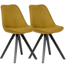 Jídelní židle Kelly (SET 2 ks), textil, žlutá - 2