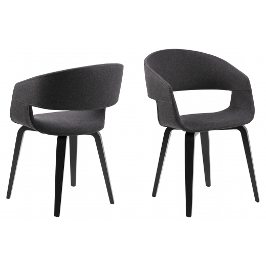Jídelní židle Kimberly (SET 2 ks), šedá/černá - 1