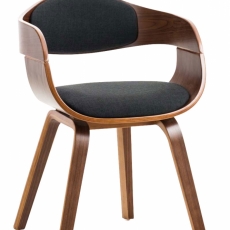 Jídelní židle Kingston, textil, ořech / černá - 1