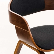Jídelní židle Kingston, textil, ořech / černá - 4